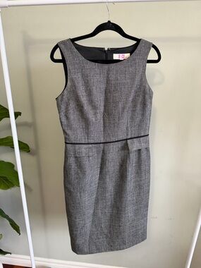 9&Co. Sleeveless Gray Midi Shift Dress Size 6